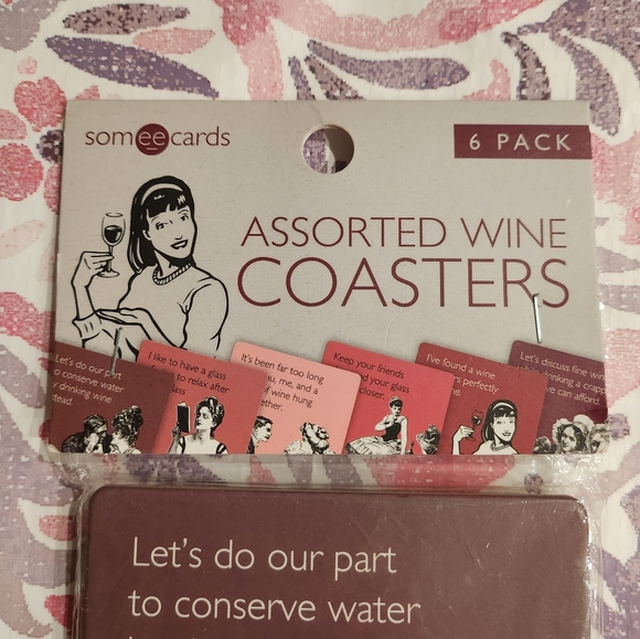 Someecards 6 Pack Assorted Wine Drink Coasters by 30 Watt Funny Sarcastic NWT - Picture 5 of 6